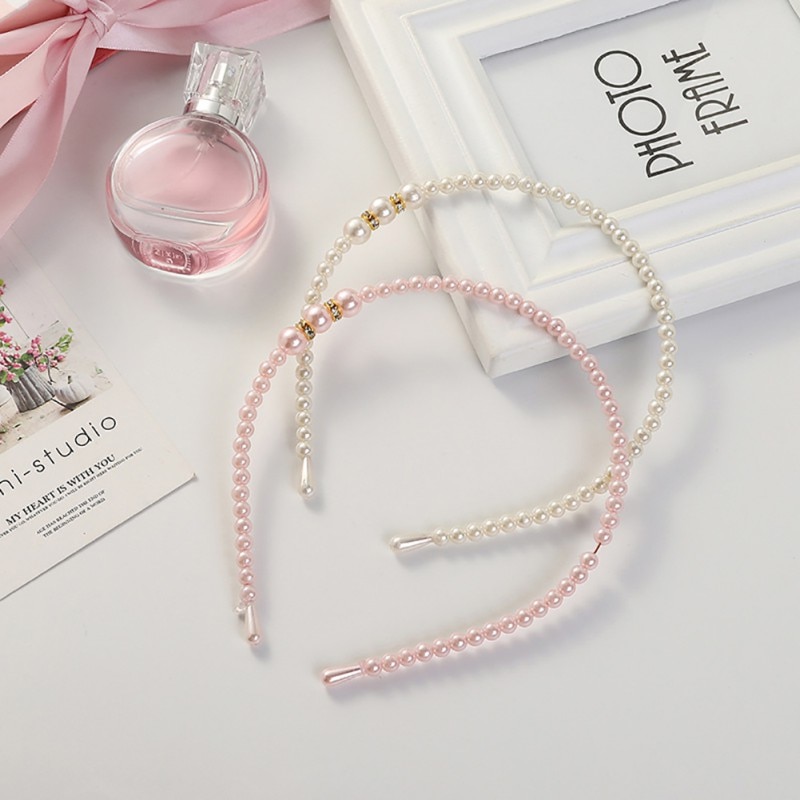 Style Baby Children Girls Hair Hoop Cute Faux Pearls Hair Hoop Headwear Photography Prop Party