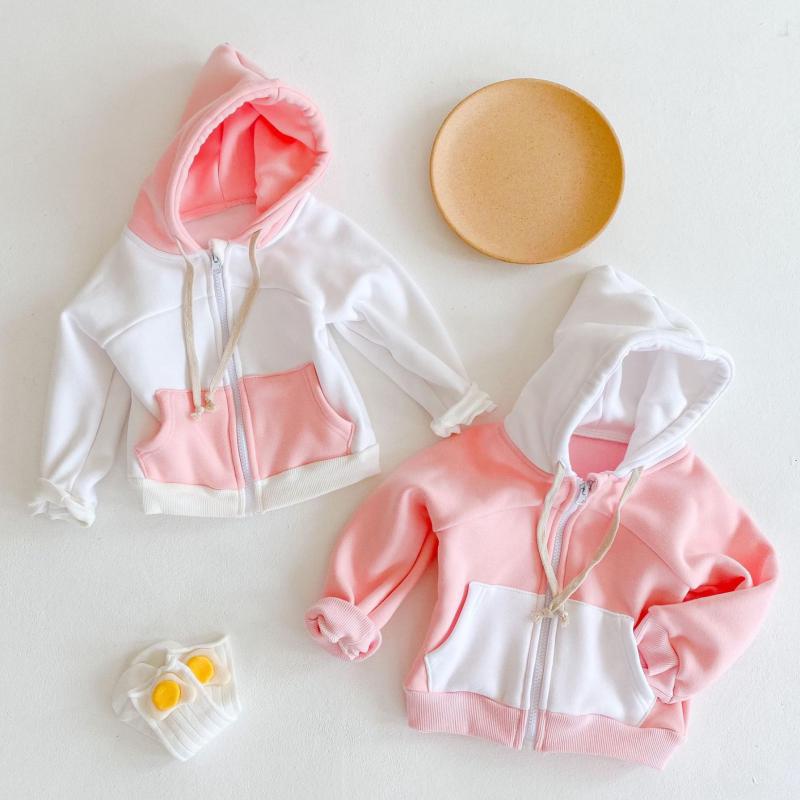 Winter Meisjes Sweatshirt Splice Vest Jas Casual Hooded Jas Voor Meisje Baby Kleding Baby Kids Peuter Jassen Bovenkleding