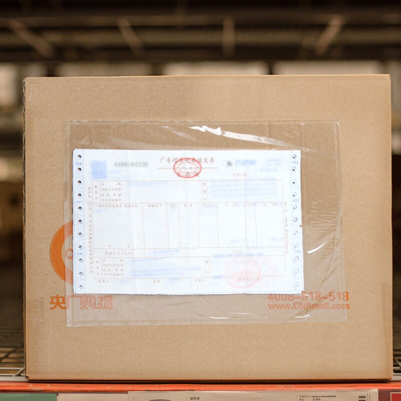 100Pcs 14 Sizes Packing List Envelope Clear Face Invoice Slip Enclosed Pouch Self Adhesive Invoice Label Envelopes
