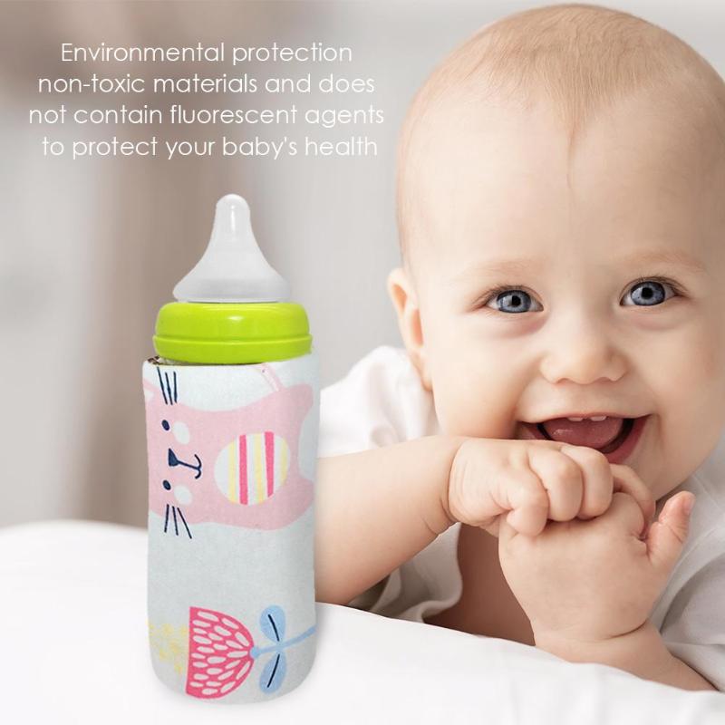 Baby Usb Flessenwarmer Draagbare Outdoor Baby Melk Voeden Verpleging Fles Verwarmd Cover Geïsoleerde Tas Reizen Melk Thermostaat