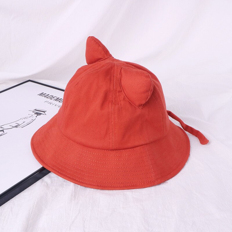 Søde katørre spand hat kvinder hip hop cap gorros ensfarvet unisex afslappet flad hat bomuld forår fiskeri spand hat cap: Rød