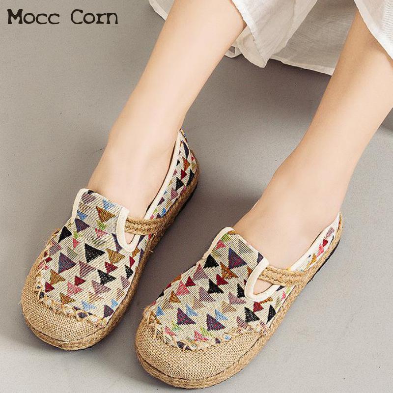 Mocasines planos de las mujeres Zapatos planos Zapatos Slip On Casual damas bordado Zapatos transpirables Zapatos Mujer botas de calzado Zapatos Mujer