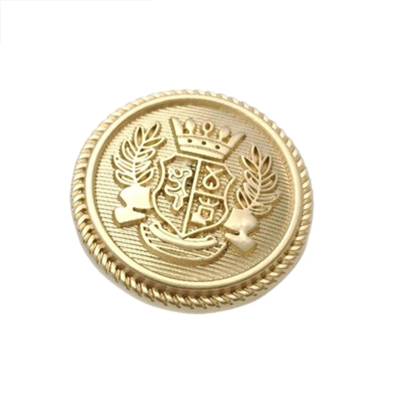 6 stk tøjknapper syning rund form metal guld ornament diy sæt til mænd kvinder blazer frakke uniformsskjorte