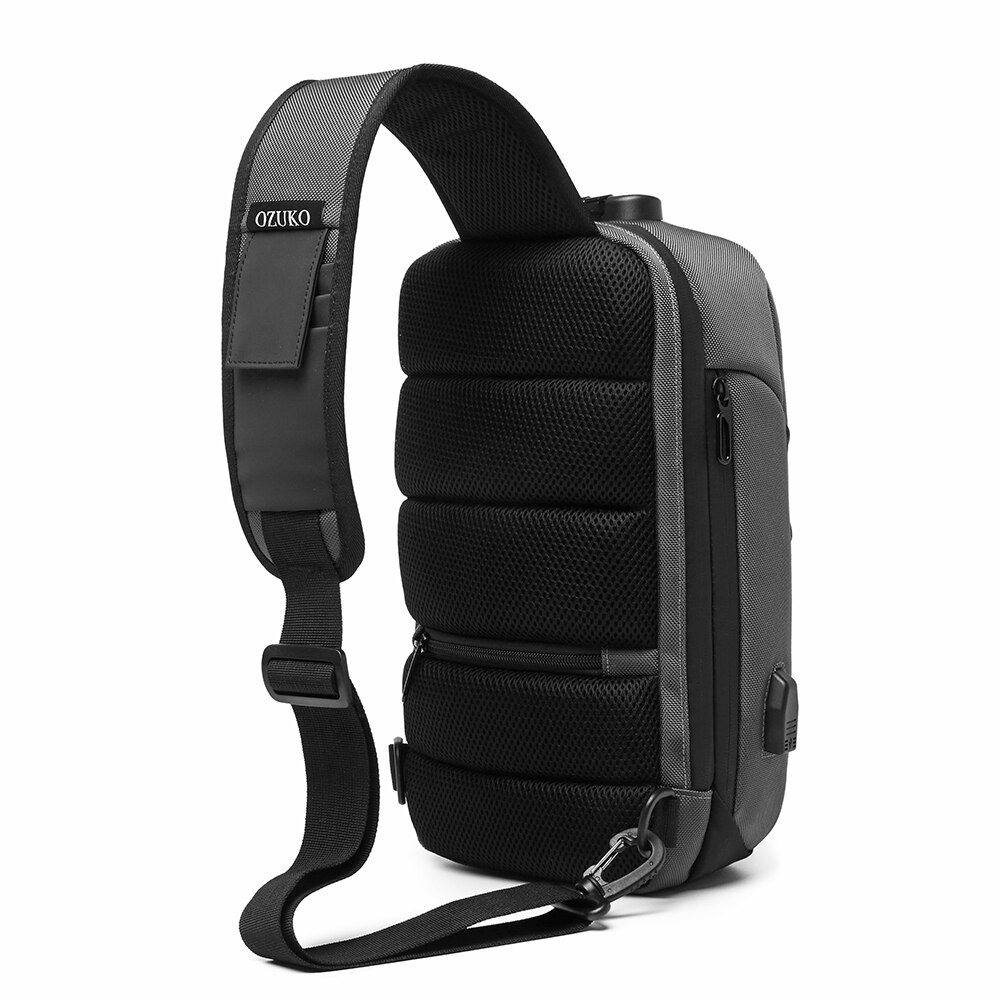 Portable Large Capacity Multi-Function Man Chest Bag Waterproof Anti-Theft USB Charge Port Chest Pack With Lock