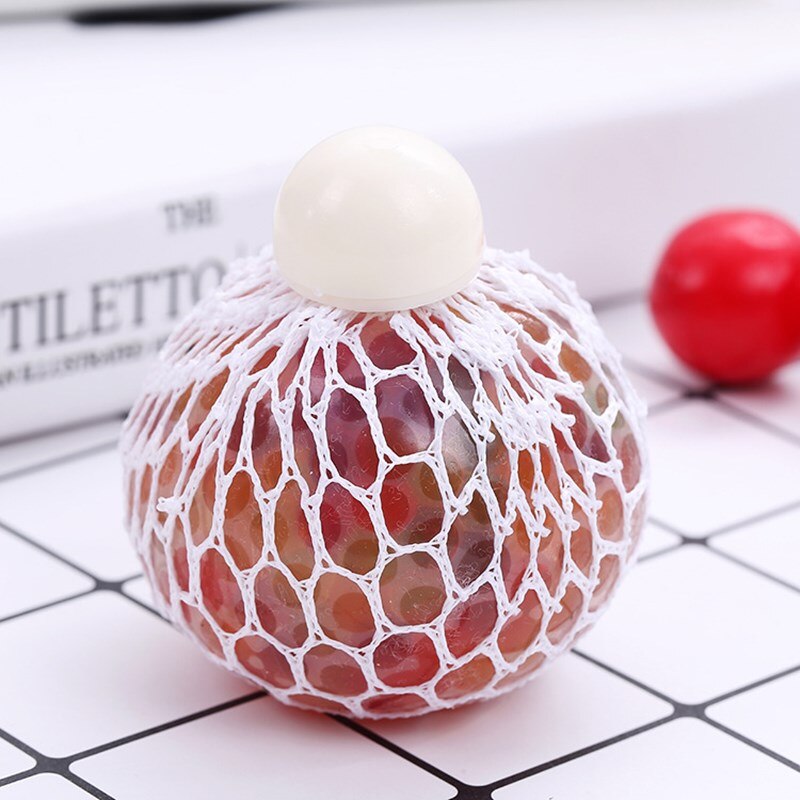 1Pc Decompressie Speelgoed Hand Squeeze Release Druk Kristal Druif Rubber Volwassen Werk Kleurrijke Bal Kinderen Creatieve Zachte Speelgoed 6cm: H