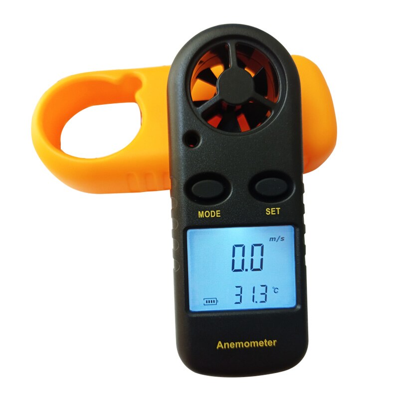 2-in-1 Mini Digital Anemometer Handheld Air Flow Tester Wind Speed Meter Air Anemometer Measuring Wind Speed Temperature Gauge