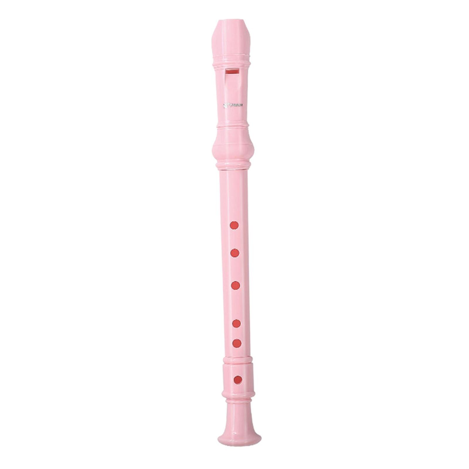 Sopraan Recorder Lange Fluit Met Cleaning Rod &amp; Pouch Muziekinstrument Voor Professionals: Pink 6 Hole