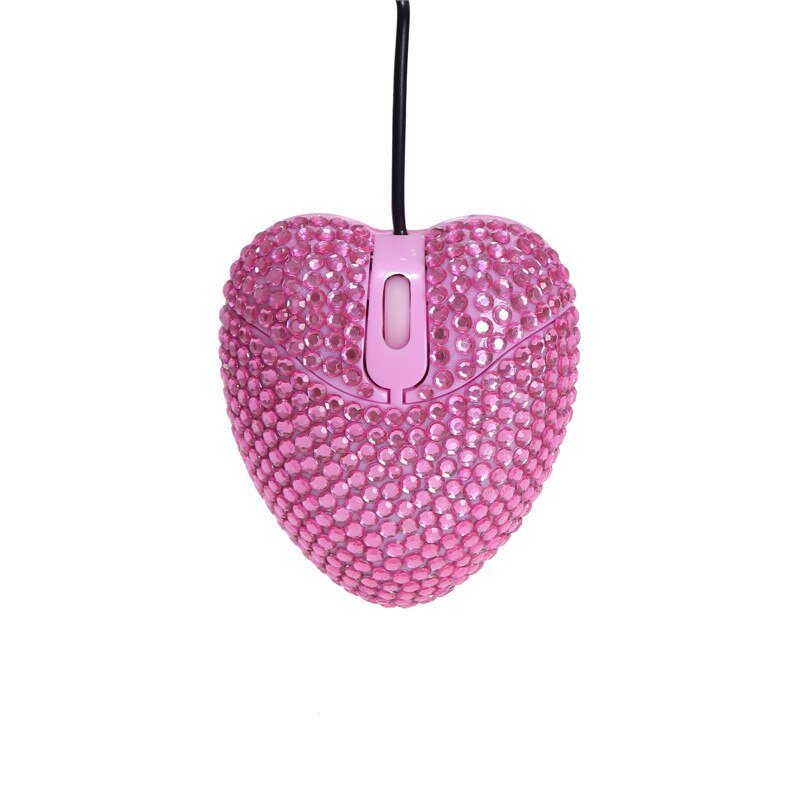 Bedrade Muis Diamond Heart Leuke Roze Mini 3D Muizen 1000 Dpi Optische Usb Laptop Mause Voor Meisje Vrouw pc