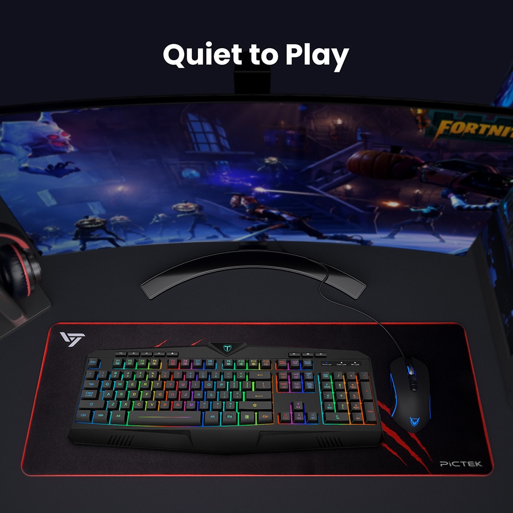 VicTsing PC302 2.4G Wireless Gaming Keyboard Rechargeable Quiet Ergonomic Computer Keyboards with RGB Backlit for PC Windows