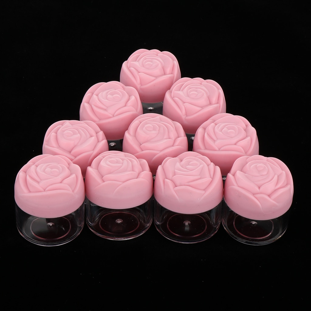 Set Van 10 Stuks Clear Lege Plastic Pot Potten, Cosmetische Containers Met Roze Schroef Deksels, 20 G/stks