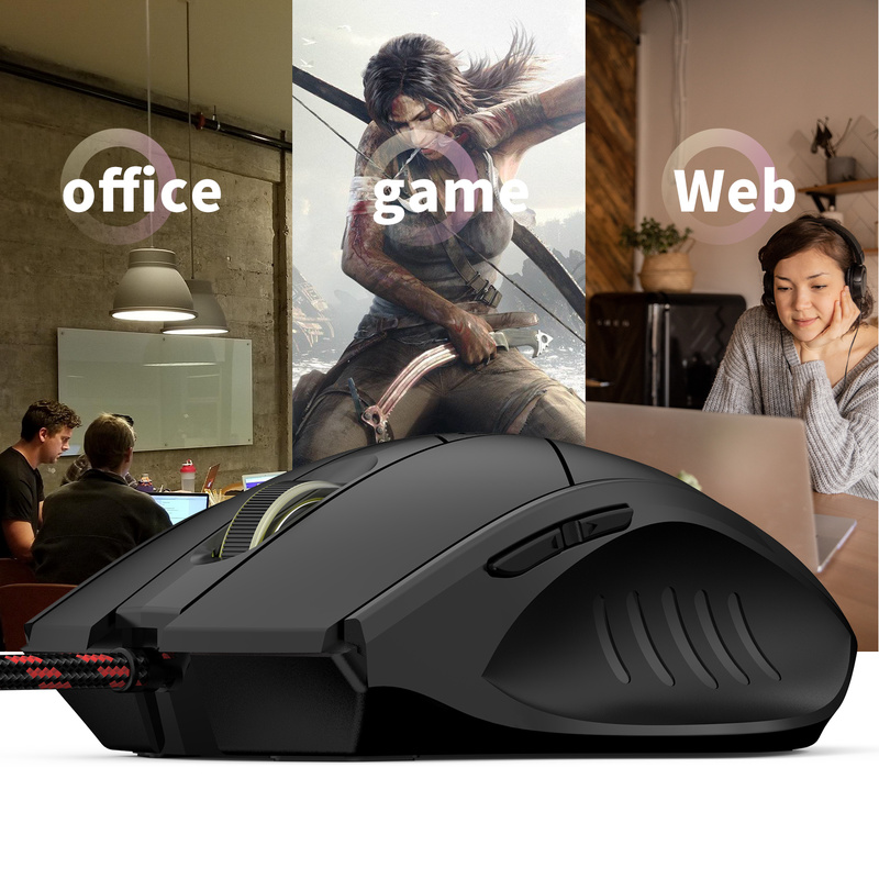 Anmck dla profesjonalnego gracza mysz do gier 6D 3200DPI regulowana przewodowa dioda optyczna myszy komputerowe USB przewodowa myszka komputerowa Mause na laptopa PC