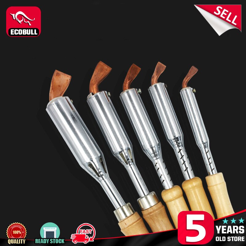 220V 75W 100W 150W 200W 300W Duty Electric Soldering Iron High Power Chisel Tip Soldering Iron Chisel Tip Wood Handle iron