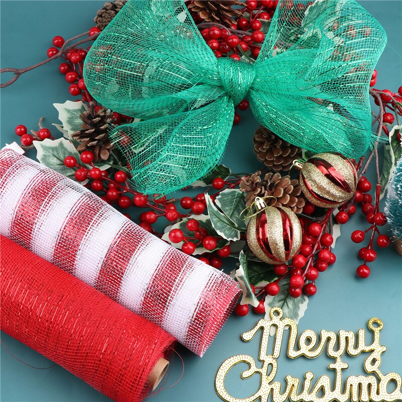 4 Roll Deco Poly Mesh Lint Roll Voor Kransen Maken, 10.2 Inches X 30 Voeten Elke Rol Pp Mesh Voor Party Kerst