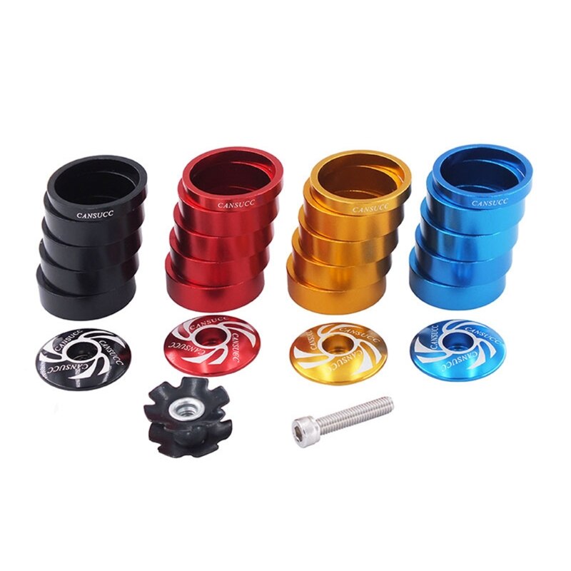 T4MF Fiets Headset Fiets Voorvork Stam Ring Pakking Set 1/8 Inch Headset Spacer W/Stuurpen Top Cap