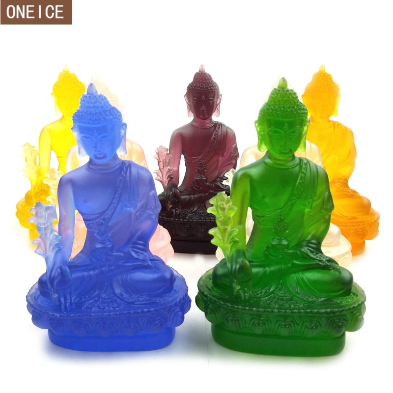 Statues de bouddha émaillées colorées, accessoires de décoration pour la maison, ornements pour la maison, pour l'artisanat,