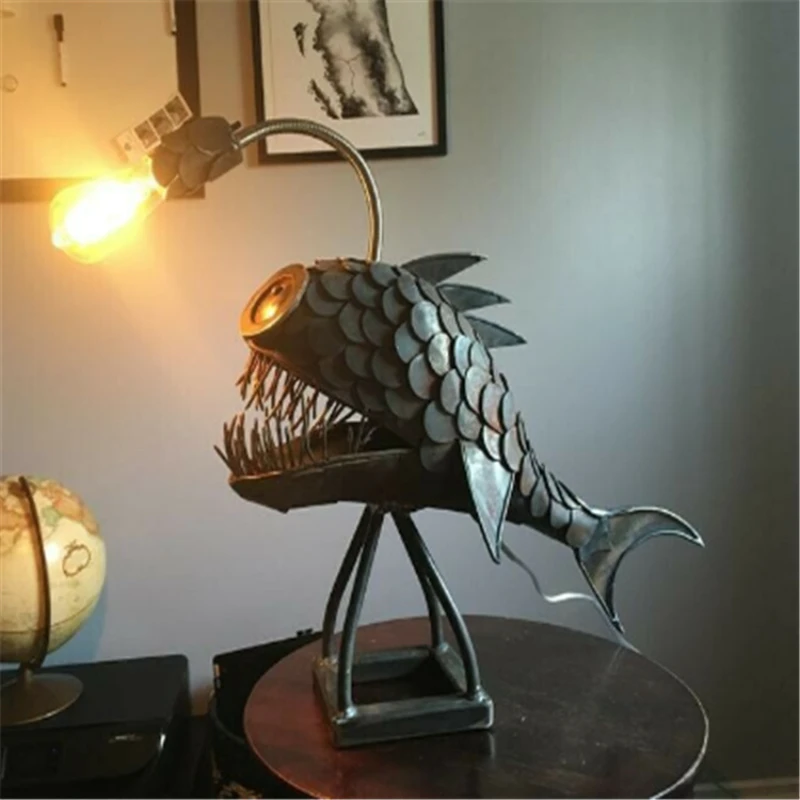 retro-Fischlampe, Angelliebhaber, Anglerfischlampe, vom Boden bis zur Decke reichend, für Zuhause, Schlafzimmer, Arbeitszimmer, Dekoration, Einrichtung