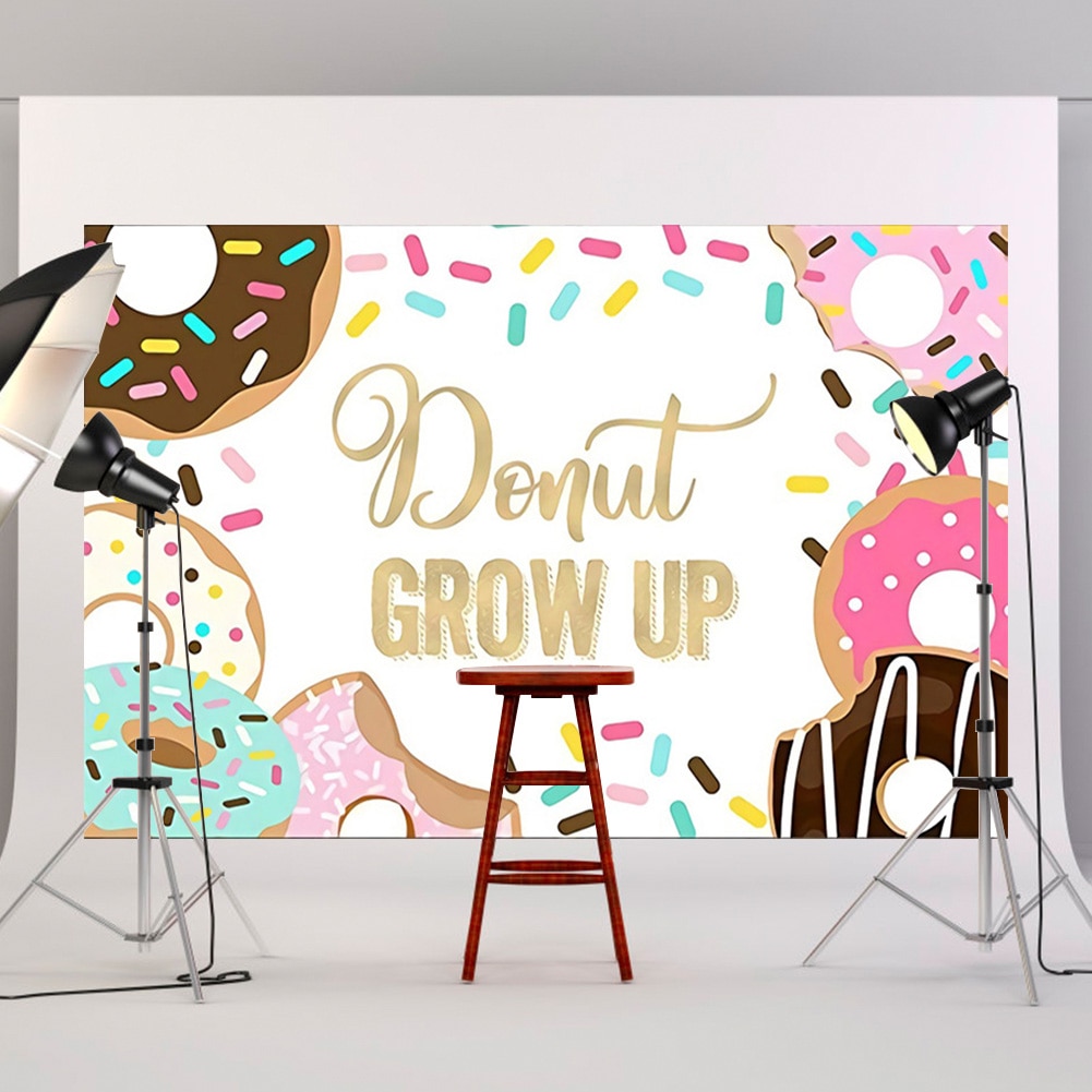 Party Backdrops Cute Doughnut Candy Photography Delicate Background Studio Video Backdrop Drama Performance Decor
