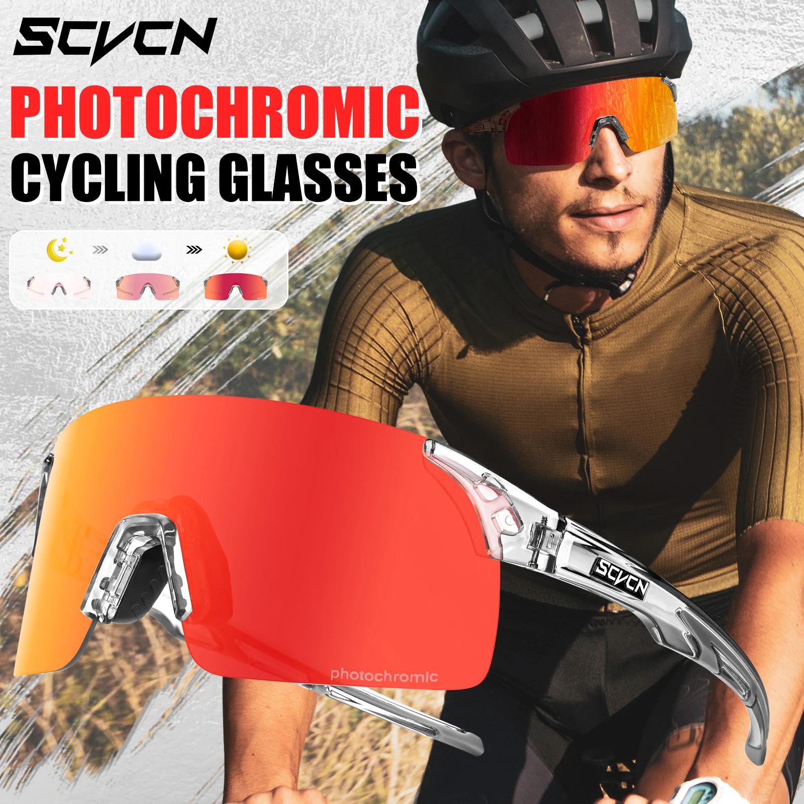 SCVCN-gafas de sol fotocromáticas para hombre y mujer, lentes para escalada, deportes al aire libre, ciclismo, conducción, bicicleta