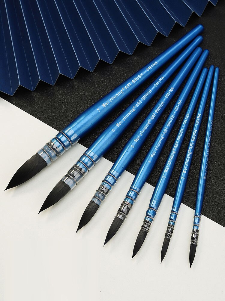 1 pieza de pincel acuarela pincel de madera para pintar a mano, pinceles para pintar la ardilla y el pelo de Nylon agua arte de Color dibujo de Gouache plumas