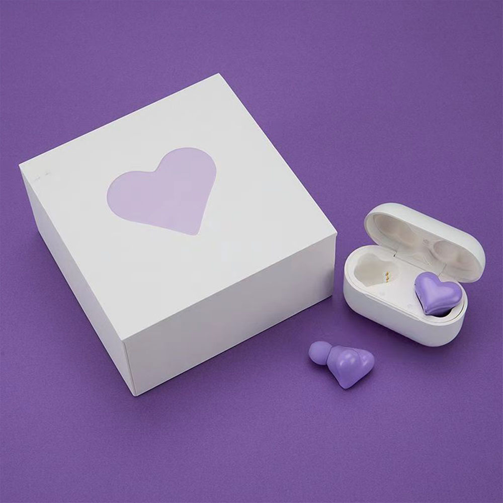Original Bluetooth Wireless Headphones Heart Shaped Earphones Woman Earphone Heart Earbuds Girl: PURPLE