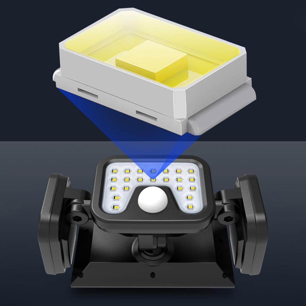 3 Modes LED Solar Lamp PIR Motion Sensor Outdoor Solar Garden Light Three-Sided Waterproof Energy Saving Wall Yard Lamps