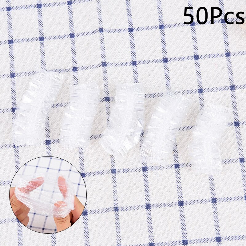 50/100Pcs Wegwerp Oorbeschermers Transparante Plastic Waterdichte Oor Cover Voor Salon Verven Haar Bad Douche Oor Protector Cover cap: 50pcs