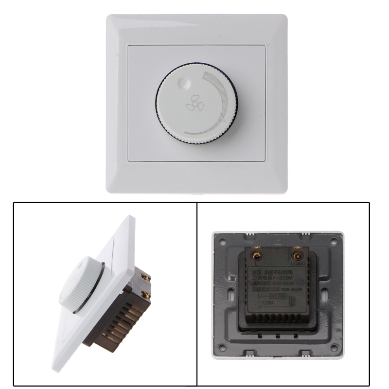 220V Adjustment Ceiling Fan Speed Control Switch Wall Button Dimmer Switch