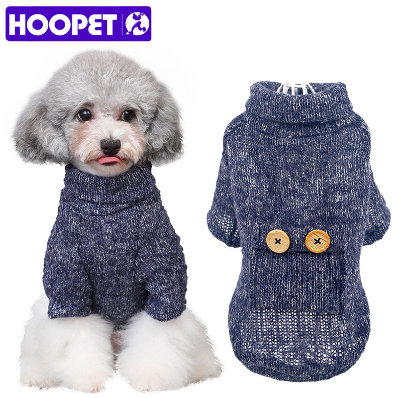 HOOPET Pet Dog Cat Clothes Small Button Bright Silk Turtleneckm Two Feet Warm Out Sweater Spring and Autumn Clothing