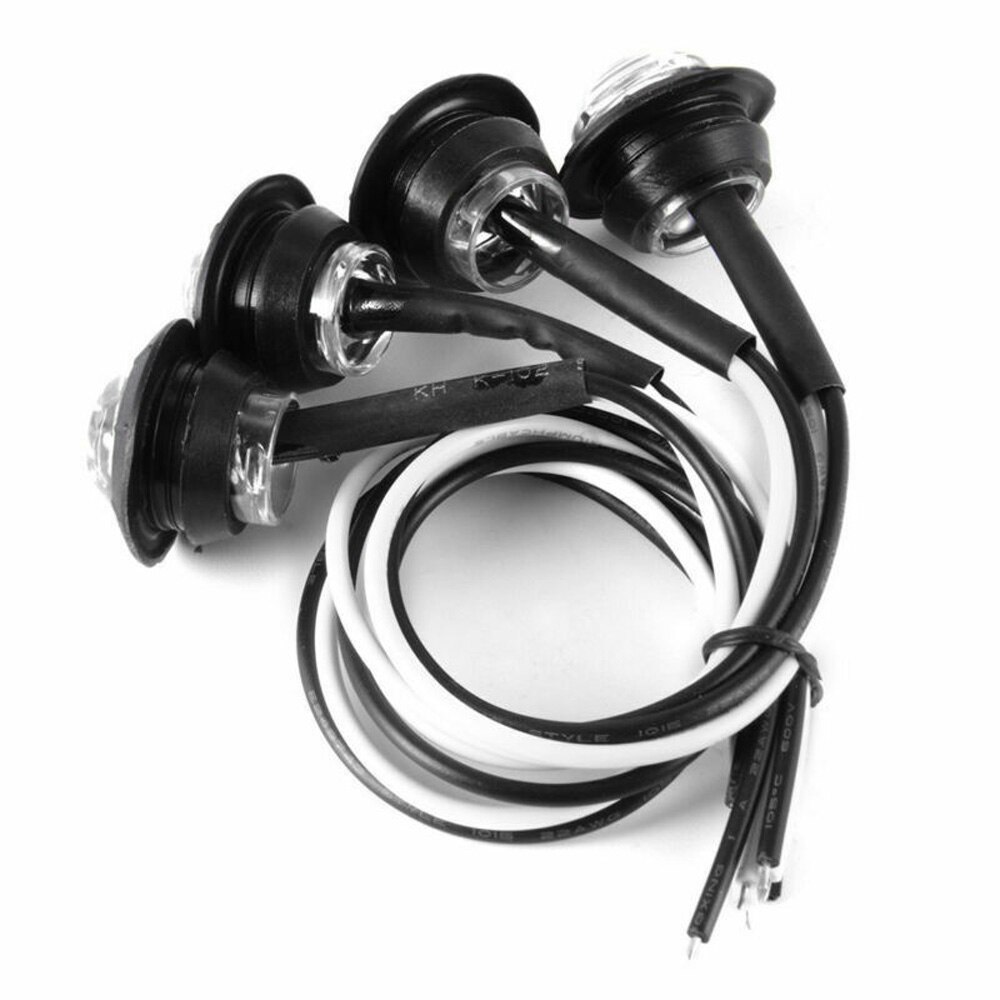12V Turn Signal Lights Round Lamp White 80LM Replacement Parts Car Auto