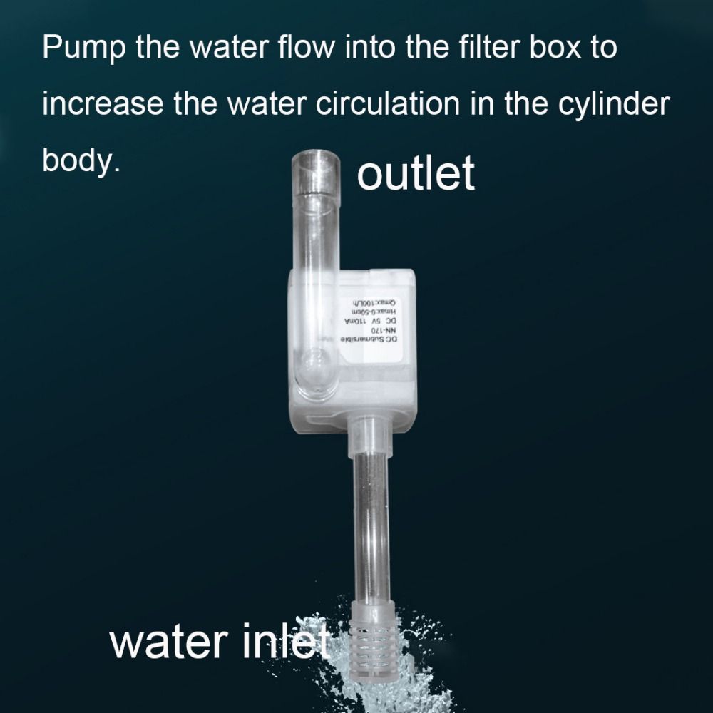 Usb Kleine Dompelpomp Ultra Stille Zuignap Mini Waterpomp 1W Plastic Water Fontein Pomp Aquarium