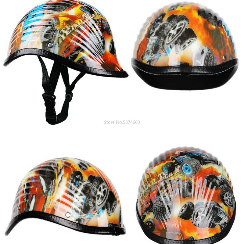 motorcycle helmet half face helmet helmet vintage retro cascos para moto Bike Scooter Racer Protective Hard Hat-Safety Unisex