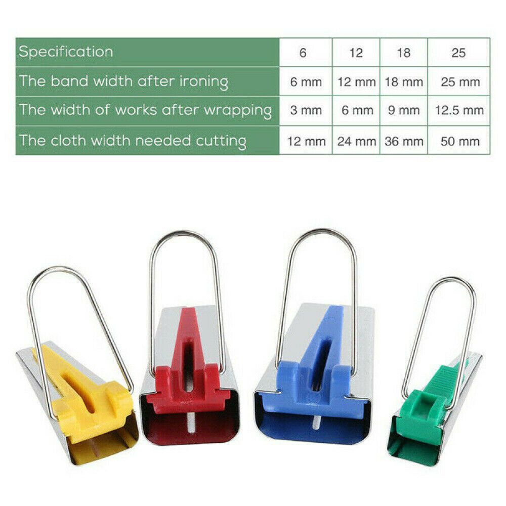 4PCS Tape maker patchwork tool Sewing glue ironing Fabric 6mm 12mm 18mm 25mm