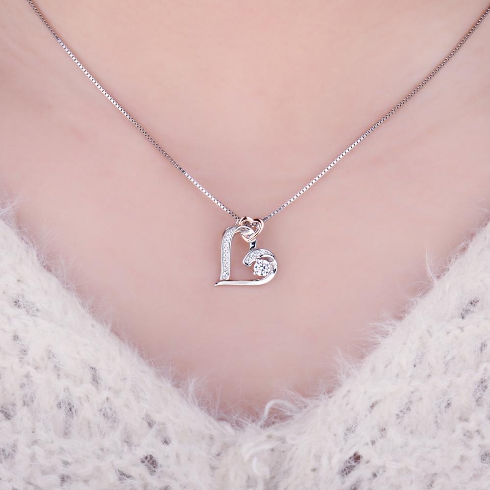 JPalace-collar con colgante de corazón infinito para mujer, Gargantilla de Plata de Ley 925, joya llamativa de plata 925, joyería sin cadena