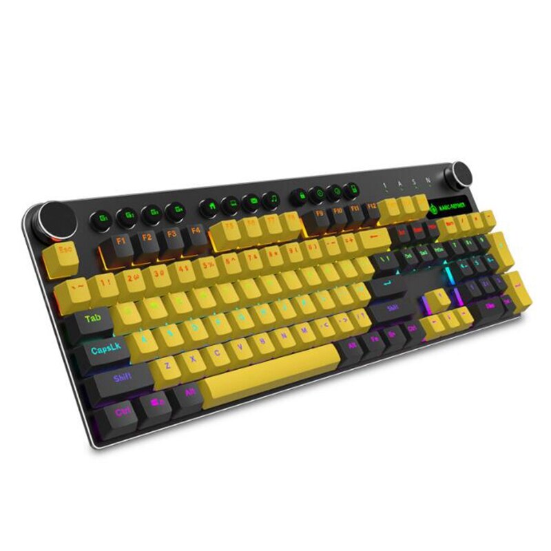 IC-REFINER MK13 104 Key USB Wired Mechanical Gaming Keyboard LED Backlit PBT Keycap Notebook Desktop Keyboard