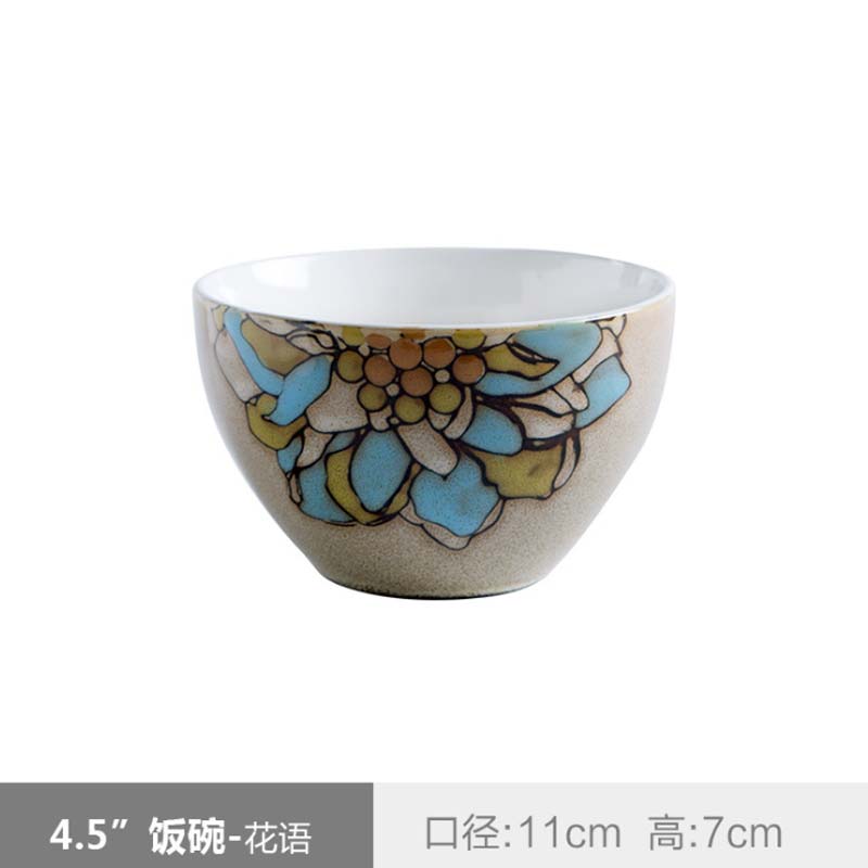 Japanse Keramische Kom Keramische Servies Keuken Soep Noodle Rijstkom 4.5 Inch Grote Ramen Kom Set Handgeschilderde Keramische kom: A