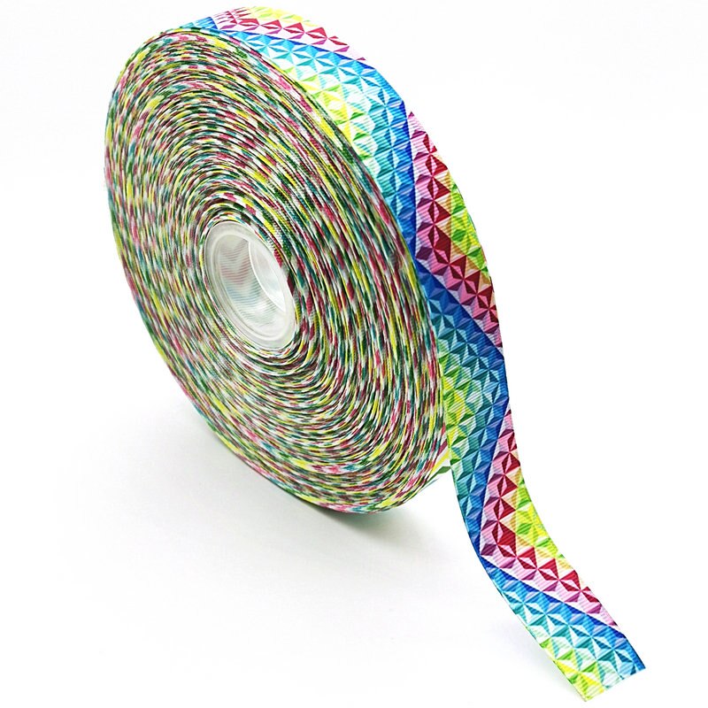 5 meter regenboog cartoon lint grosgrain 25mm doe-het-zelf handgemaakte linten voor haaraccessoires knutselen aangepaste lintdecoratie naaien: Regenboog -7 / 25mm