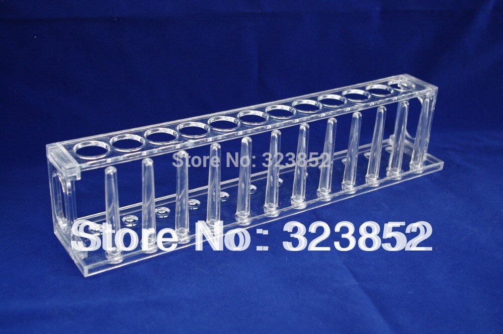 Lab Transparent Acrylic Test Tube Rack with Drying Pins 22mmx12--Single