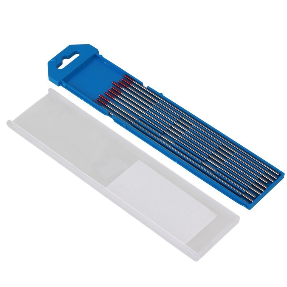 1.6/2.0/2.0x150mm 2% oxyde de Thoria WT20 électrode de tungstène Thorium de soudage argent et rouge TIG en boîte de 10