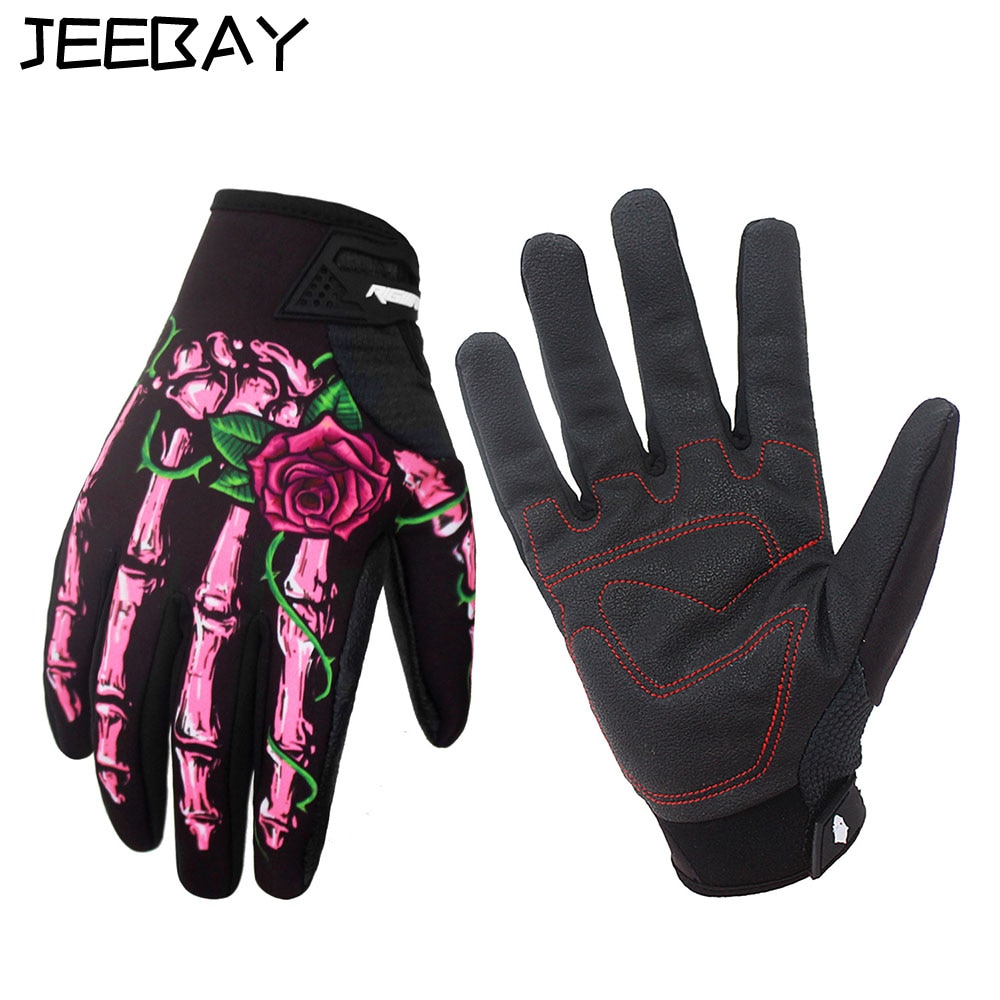 Screen Touch Summer Winter Ghost claw rose Women Motorcycle Gloves Full Finger Outdoor Motorbike Protective Breathable Glove