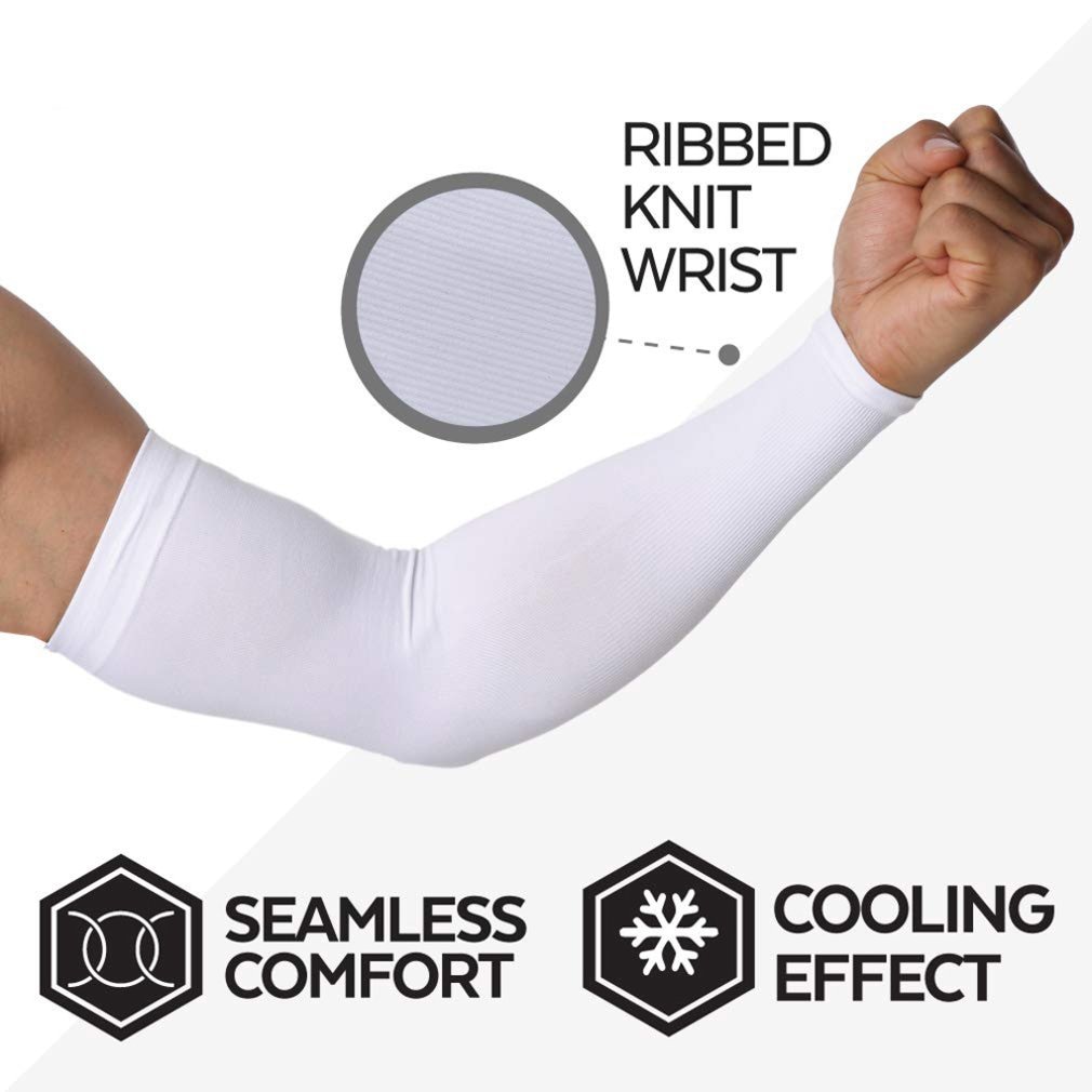 Uv Protection Cooling Arm Sleeves Upf 50 Compression Sun Sleeves For Men & Women For Running Cycling Fishing Golf