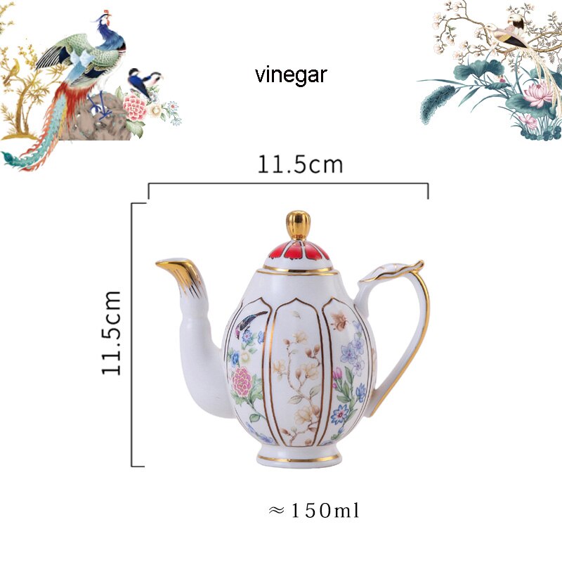 Oosterse Bone China Servies Set Soeppan Combinatie High End Keramische 8Inch Plaat 12Inch Vis Plaat Kruiden Jar: vinegar pot