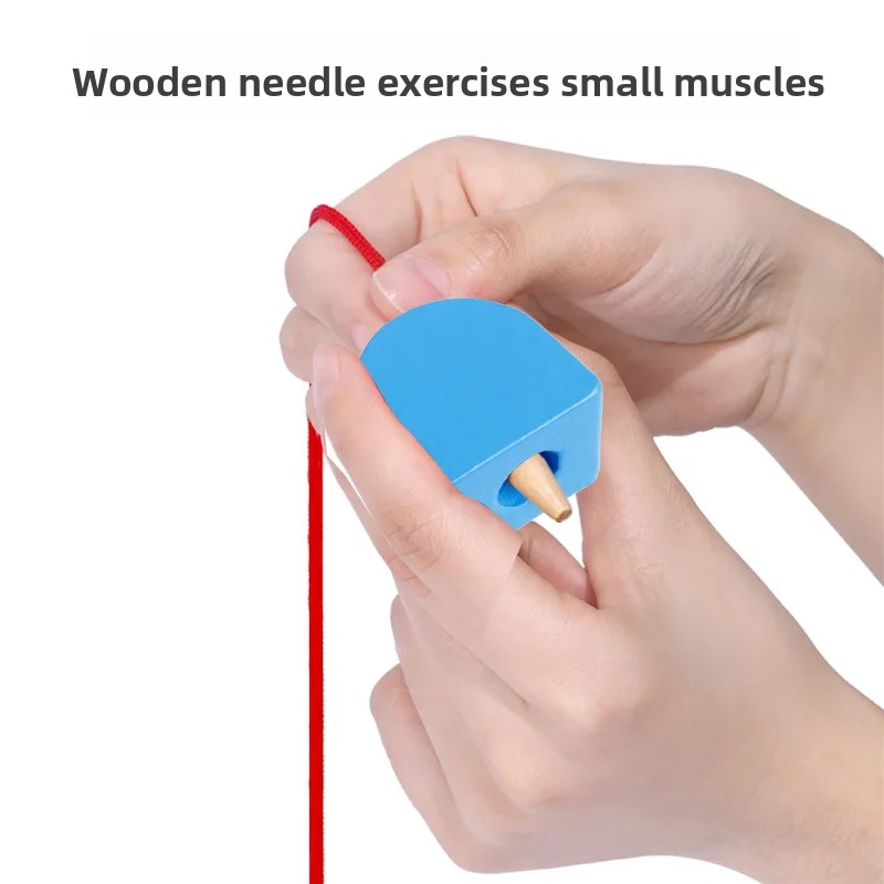 Pädagogische farblich passende Holzblöcke, Spielzeug zur Intelligenzentwicklung für Kinder, 16-Loch-Paarbox mit geometrischer Form