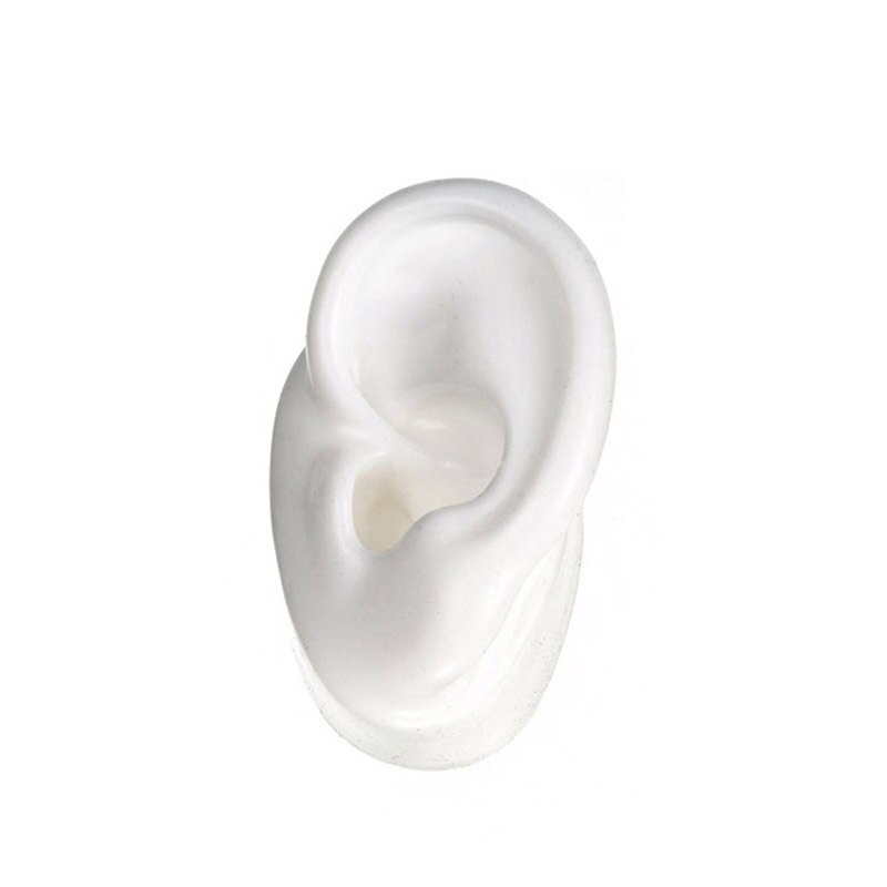 Silicone Ear Model Human Artificial Ear Display for Hearing Aids IEM Earphones Display and Lecturing: White Left side
