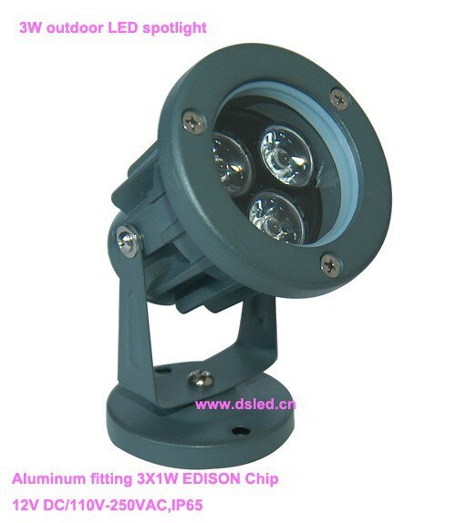Waterproof,good ,high power 3W outdoor LED spotlight,LED garden light,110V/220VAC,DS-06-46-3W,2-year warranty