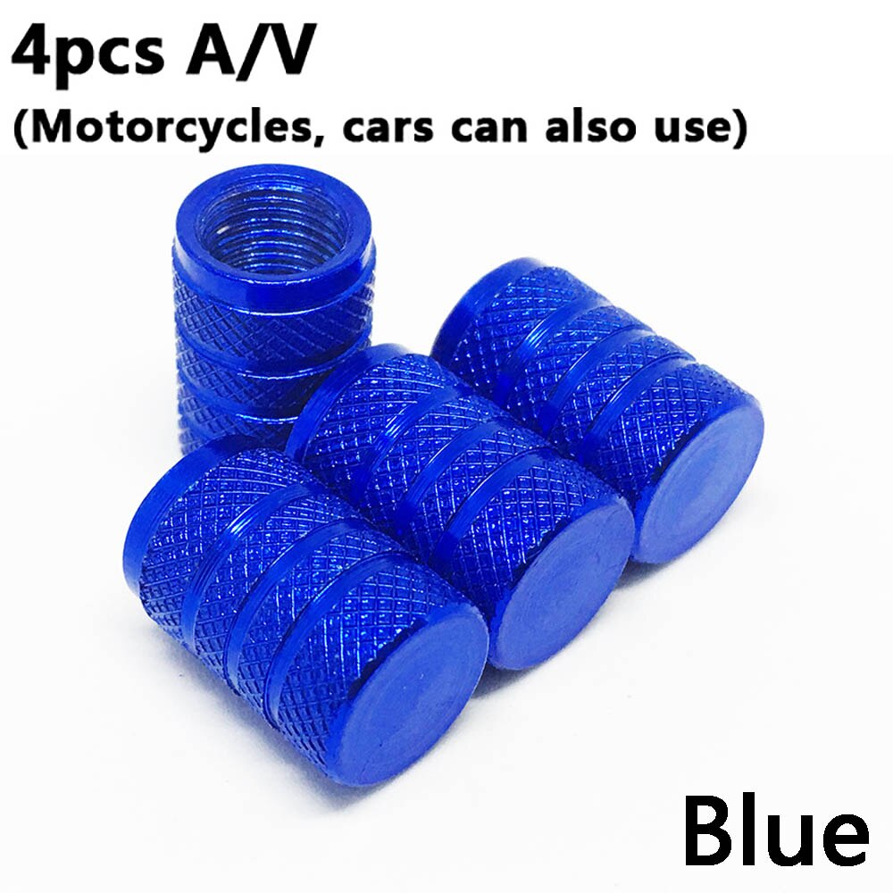 4Pcs Bike Wheel Tire Covered Car Motorcycle Truck universal Tube Tyre Bicycle AV SV American AIR Valve Cap Dustproof 10 colors: American 4PCS Blue