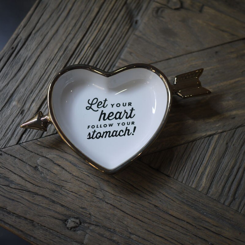 Cupidon doré flèche plat en forme de coeur/bijoux saint valentin assiette/décoration assiette à dessert 1 pc/lot: lets