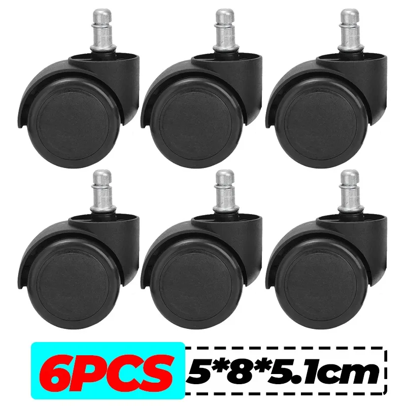 Ruedas giratorias de escritorio de repuesto, ruedas suaves y silenciosas para silla, ruedas para silla de oficina y juegos, ruedas de goma giratorias de alta resistencia: Azul