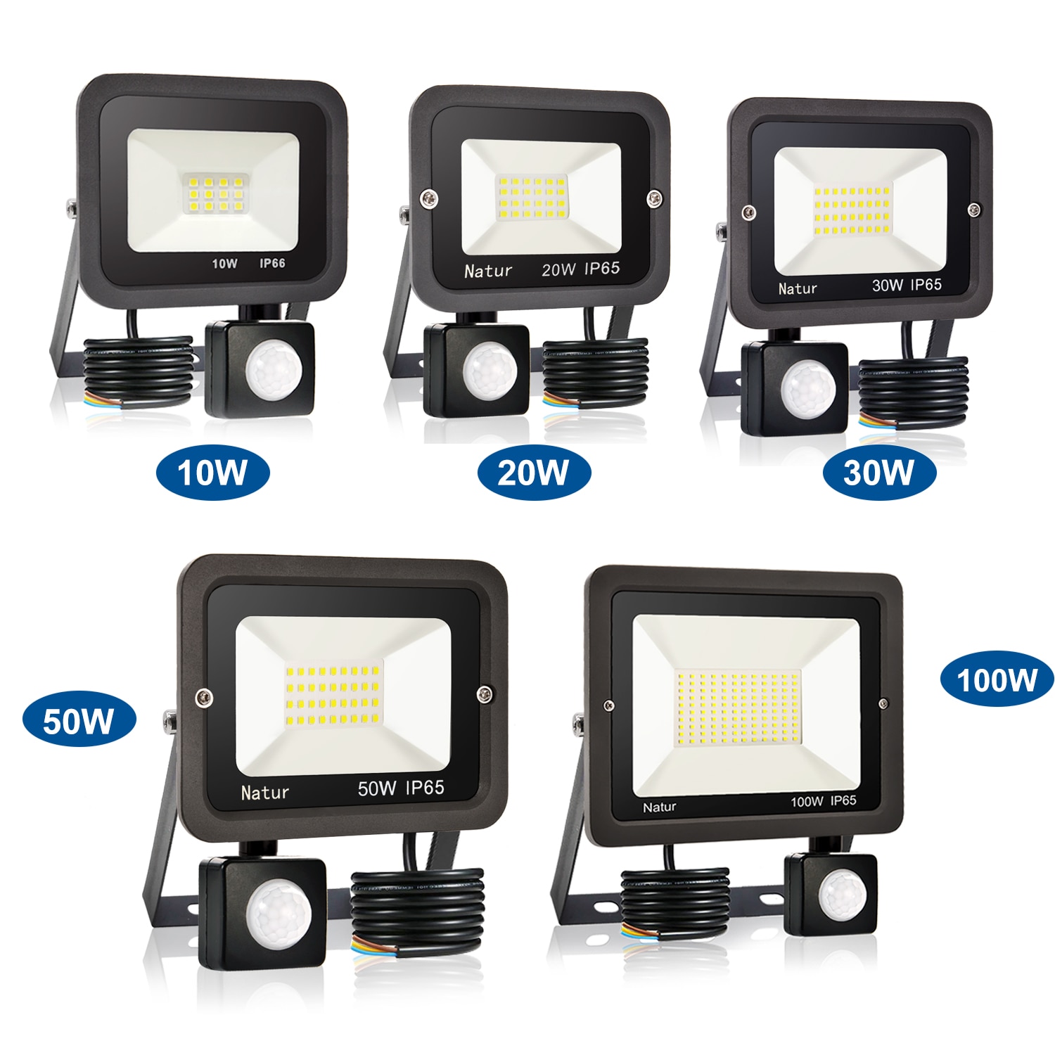 PIR Motion Sensor LED Flood Light 10W20W 30W 50W 100W Outdoor Floodlight 220V Waterproof IP65 Spotlight Garden Wall Street Light