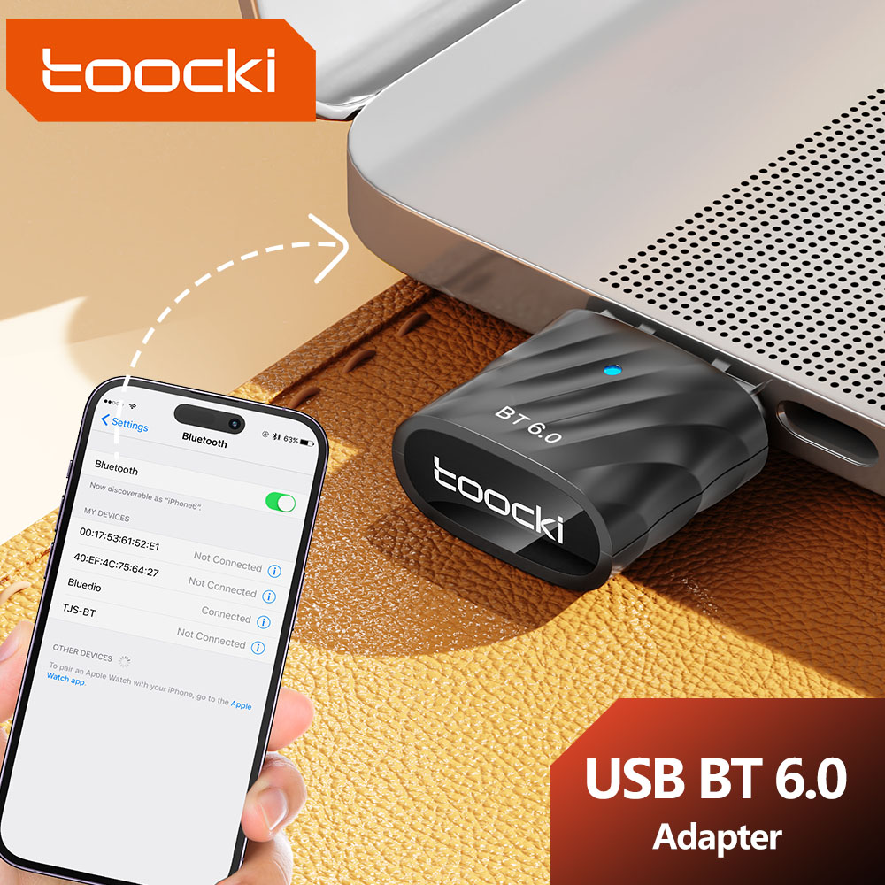 Adapter USB Bluetooth 5.4 Toocki - Odbiornik Nadajnik Audio do PC, Klawiatury, Myszki, Słuchawek