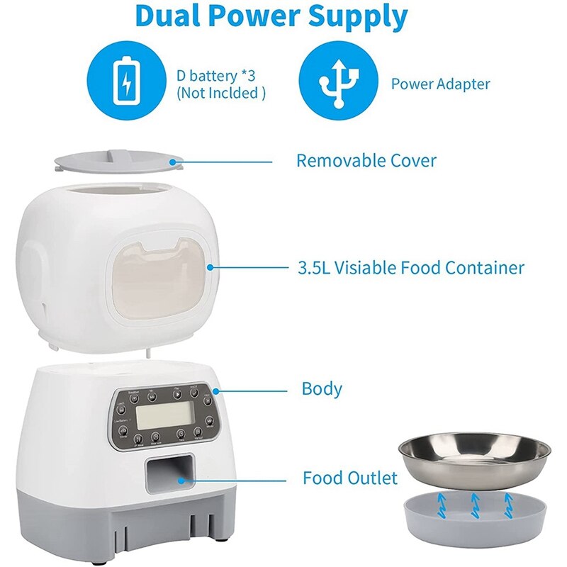 Pet automatic feeder robot type intelligent timing quantitative automatic feeding dispenser cat dog feeding bowl